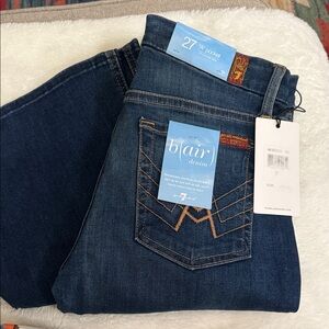 7 For All Mankind Dark Blue Flare Jeans